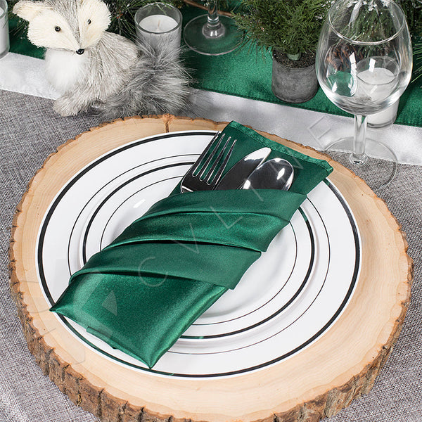 Satin Napkin 20"x20" - Emerald Green