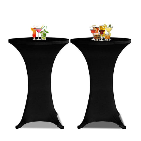 30" x 42" Round Spandex Cocktail Table Cover - Black