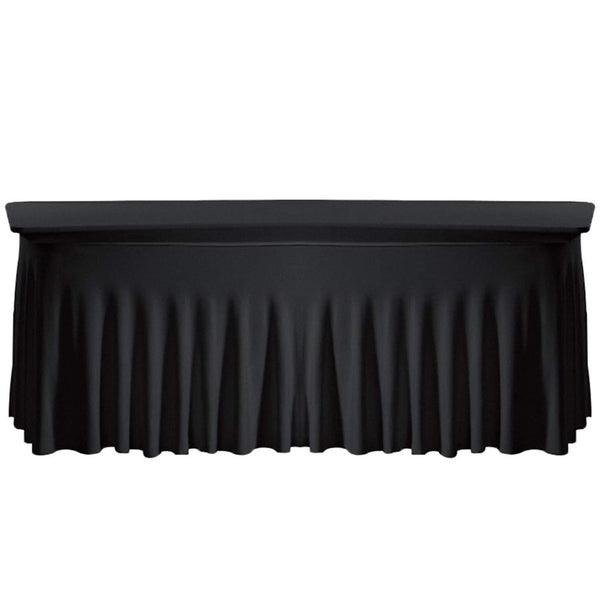 183cm x 74cm Rectangle Spandex Tablecloth With Skirt - Black