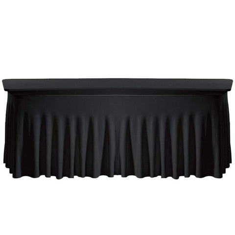 183cm x 74cm Rectangle Spandex Tablecloth With Skirt - Black