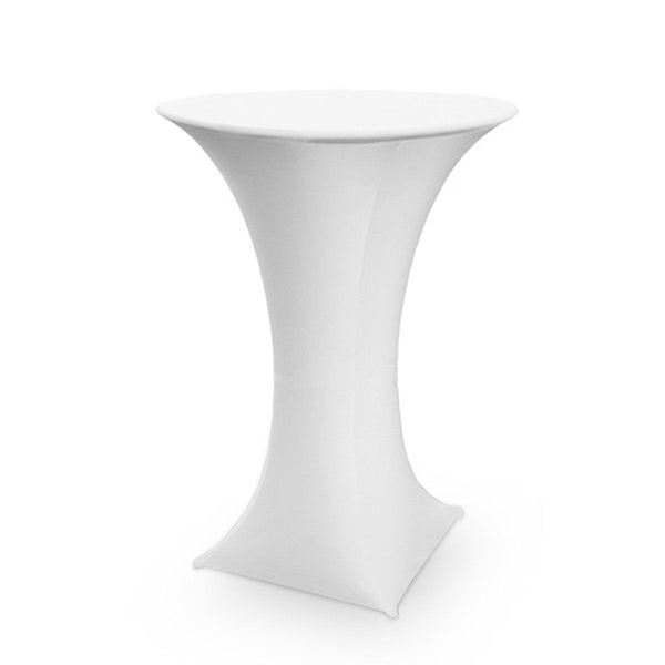 30" x 42" Round Spandex Cocktail Table Cover - White