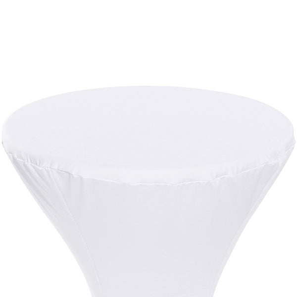 30" x 42" Round Spandex Cocktail Table Cover - White