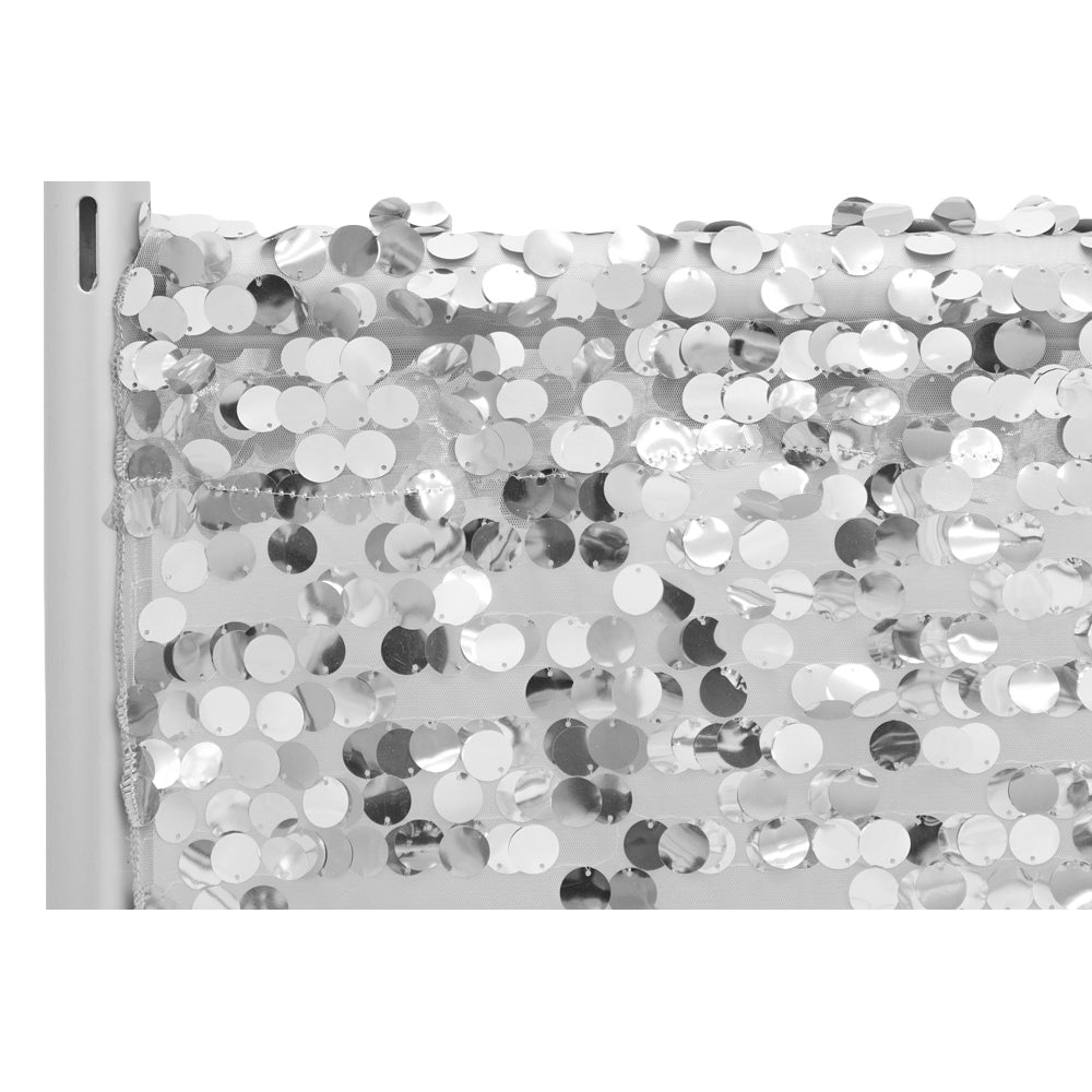 Large Payette Sequin 10ft H x 52" W Drape/Backdrop Panel - Silver