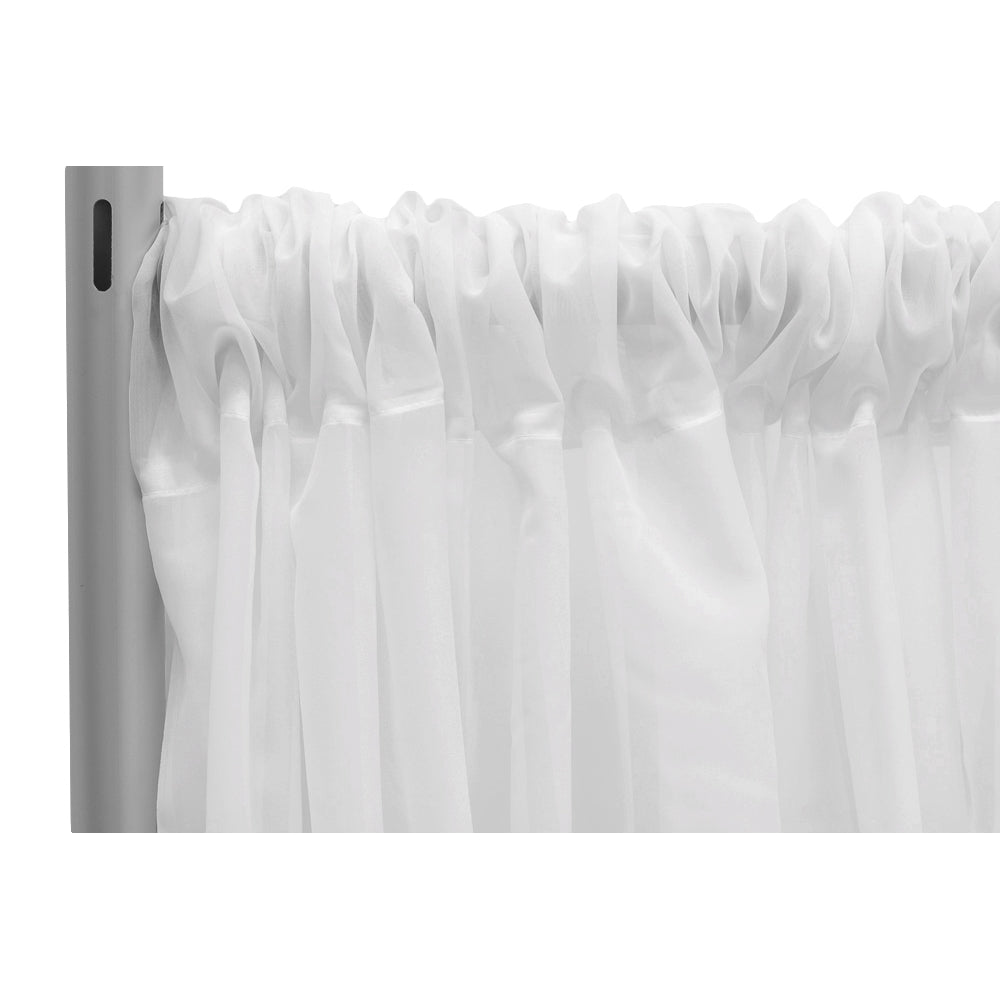 Sheer Voile Flame Retardant (FR) 10ft H x 118" W Drape/Backdrop Curtain Panel - White