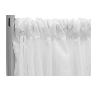 Sheer Voile Flame Retardant (FR) 10ft H x 118" W Drape/Backdrop Curtain Panel - White