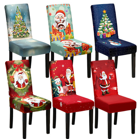 Christmas Cartoon Printed Chair Cover