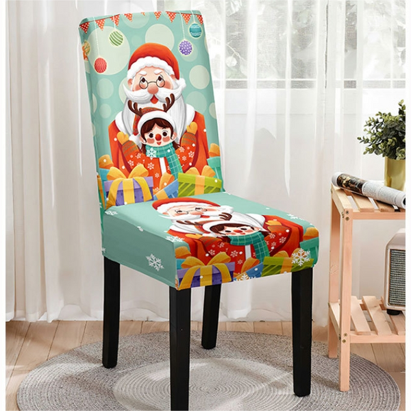 Christmas Cartoon Printed Chair Cover