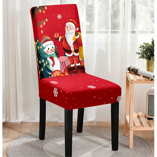 Christmas Cartoon Printed Chair Cover