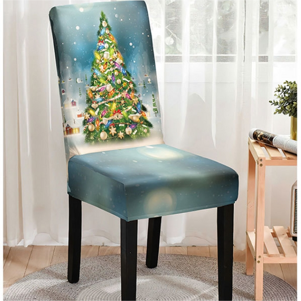 Christmas Cartoon Printed Chair Cover