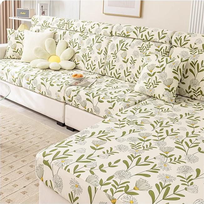 Printed Ice Silk Sofa Cover (Design 9)