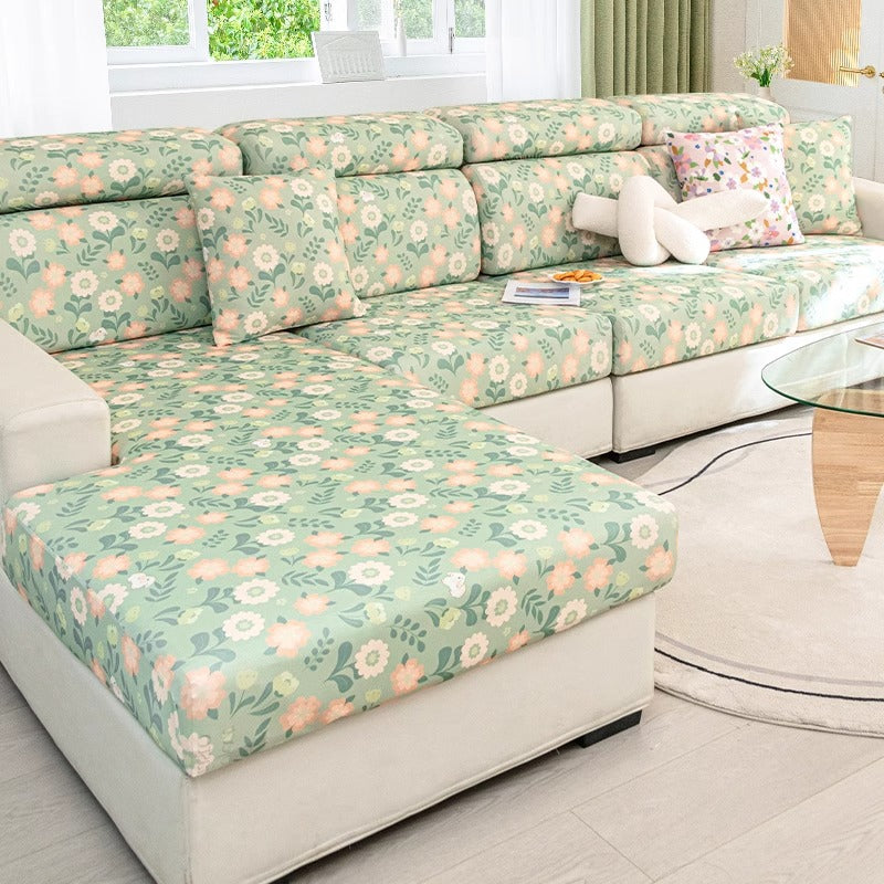 Printed Ice Silk Sofa Cover (Design 1)