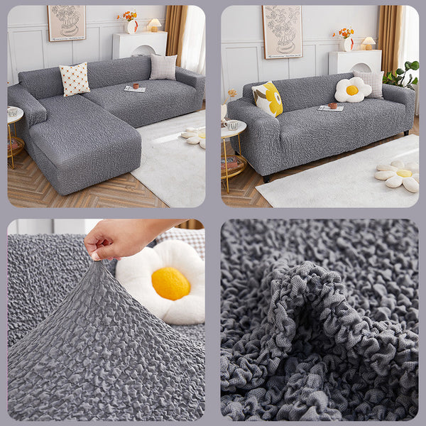 Crinkle Fabric Stretch Sofa Cover