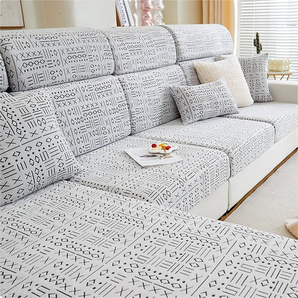 Short Plush Sofa Cover