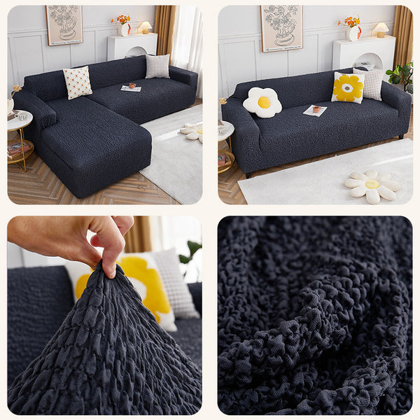 Crinkle Fabric Stretch Sofa Cover