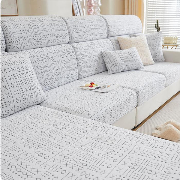 Short Plush Sofa Cover