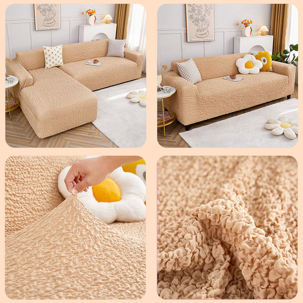 Crinkle Fabric Stretch Sofa Cover