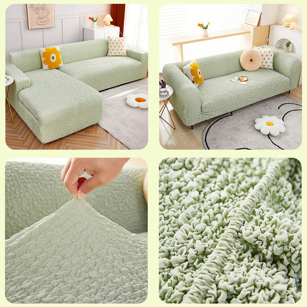 Crinkle Fabric Stretch Sofa Cover