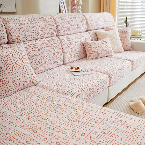 Short Plush Sofa Cover