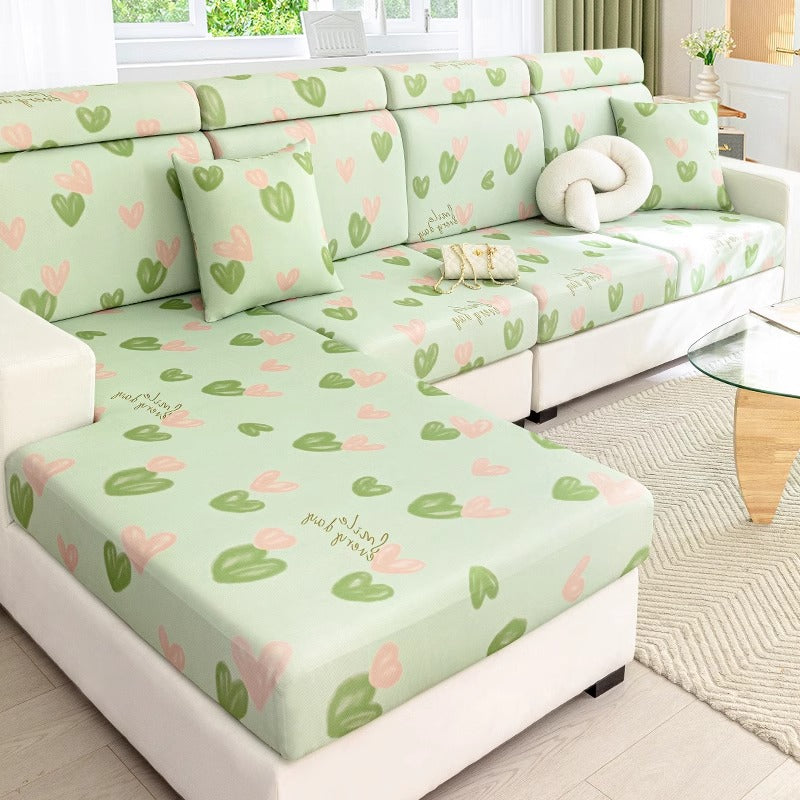 Printed Ice Silk Sofa Cover (Design 6)