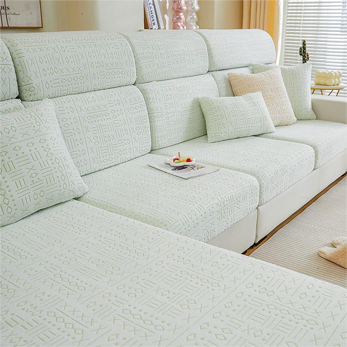 Short Plush Sofa Cover