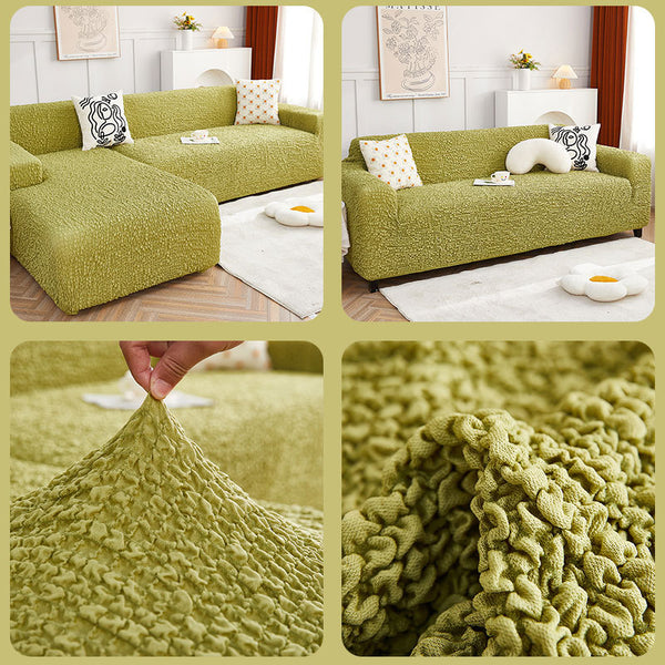 Crinkle Fabric Stretch Sofa Cover