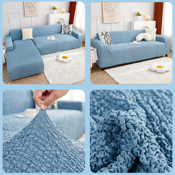 Crinkle Fabric Stretch Sofa Cover