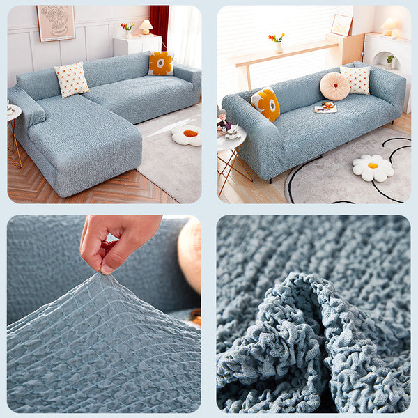 Crinkle Fabric Stretch Sofa Cover