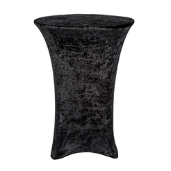 Velvet Spandex Cocktail Table Cover 32" Round - Black