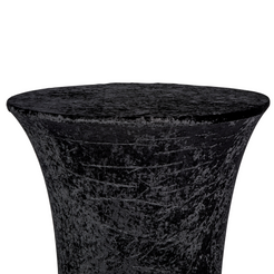 Velvet Spandex Cocktail Table Cover 32" Round - Black