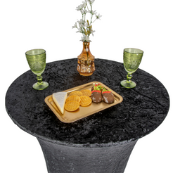 Velvet Spandex Cocktail Table Cover 32" Round - Black