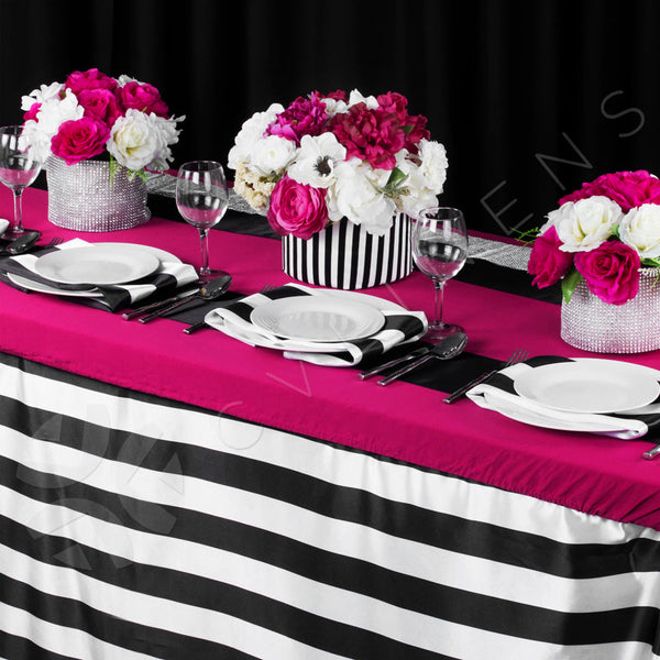 Stripe 20"x20" Satin Napkin - Black & White