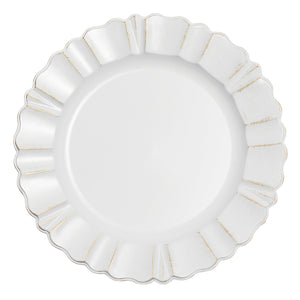 Waved Scalloped Acrylic 13" Charger Plate - Gold & White