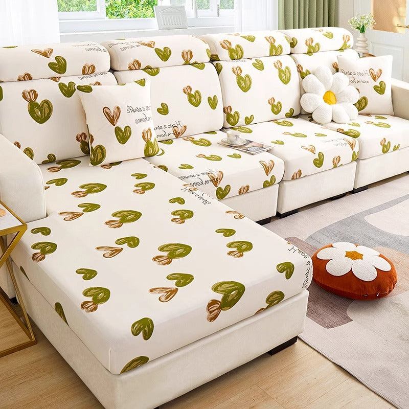 Printed Ice Silk Sofa Cover (Design 4)