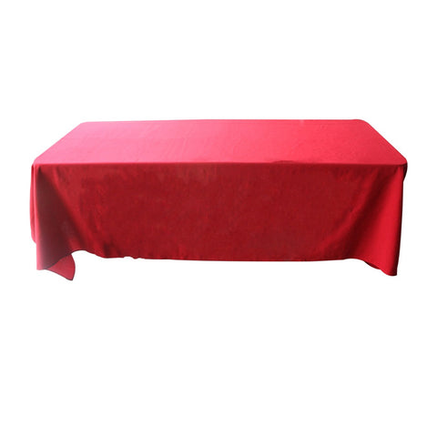 70" x 144" Rectangle Spun Polyester Tablecloth - Red