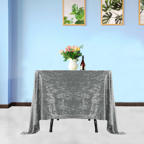 Multi Color Square Crushed Velvet Tablecloth