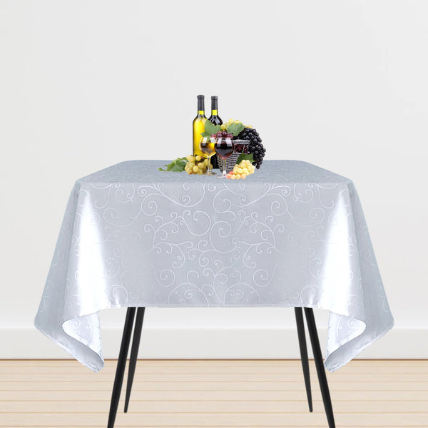 Multi Color Square Damask Polyester Tablecloth
