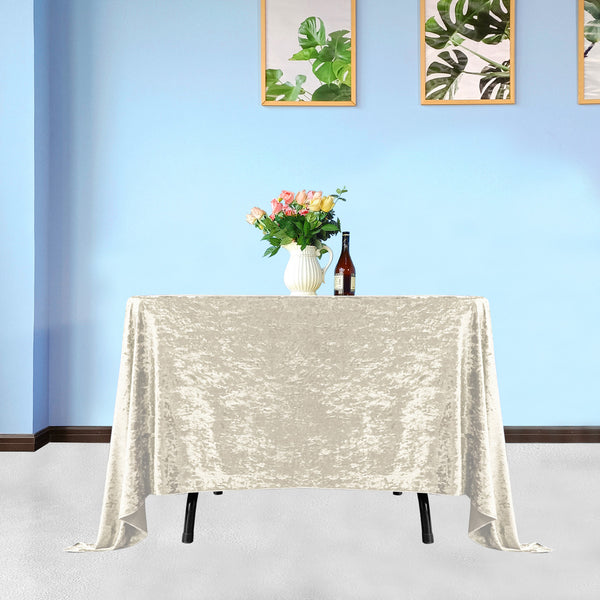 Multi Color Square Crushed Velvet Tablecloth