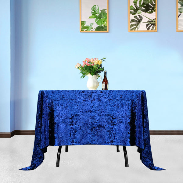 Multi Color Square Crushed Velvet Tablecloth