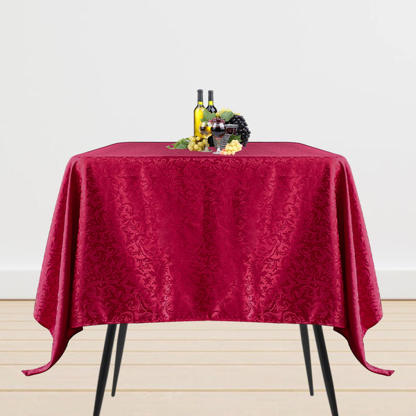 Multi Color Square Damask Polyester Tablecloth