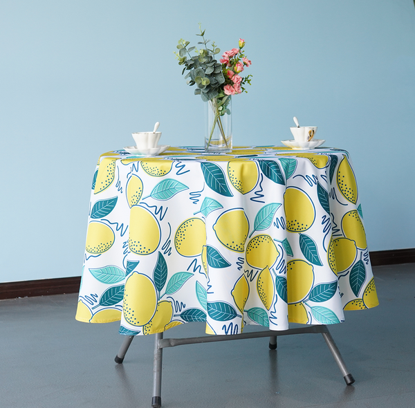 Multi Color Round Waterproof Polyester Tablecloth