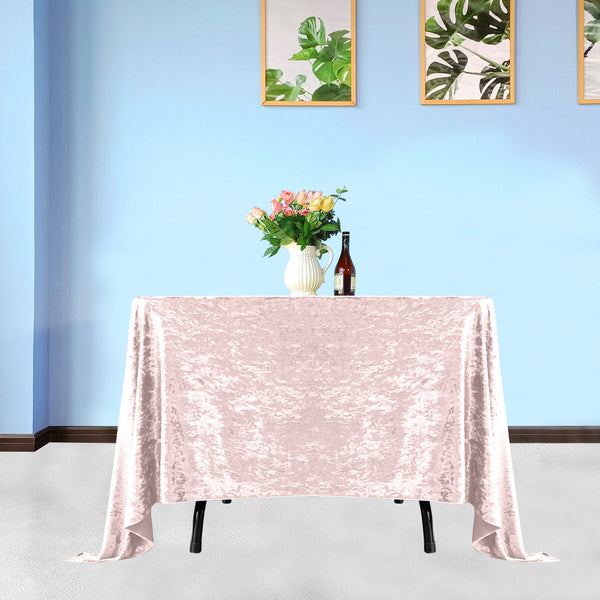 Multi Color Square Crushed Velvet Tablecloth