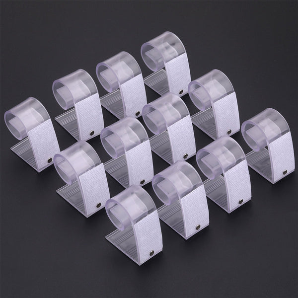 Plastic Tablecloth Clips With Hook & Loop Strips - 12pcs