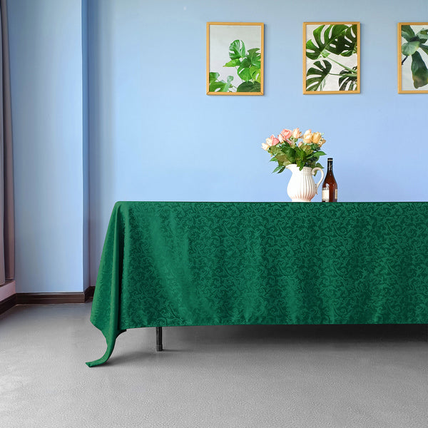 Multi Color Rectangle Damask Polyester Tablecloth