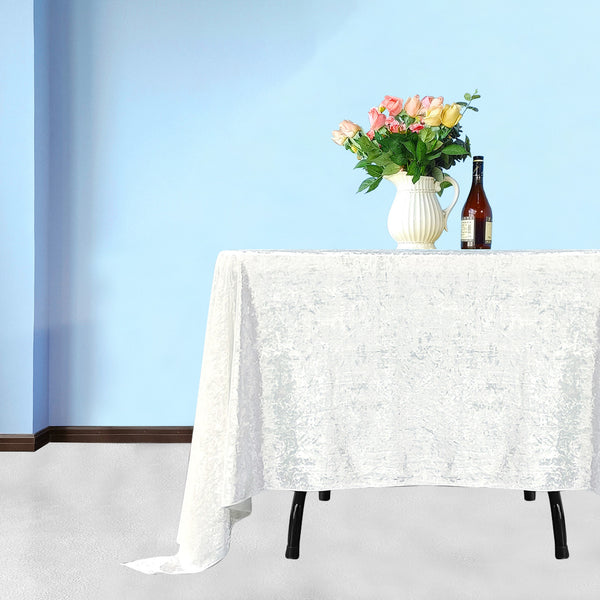 Multi Color Square Crushed Velvet Tablecloth