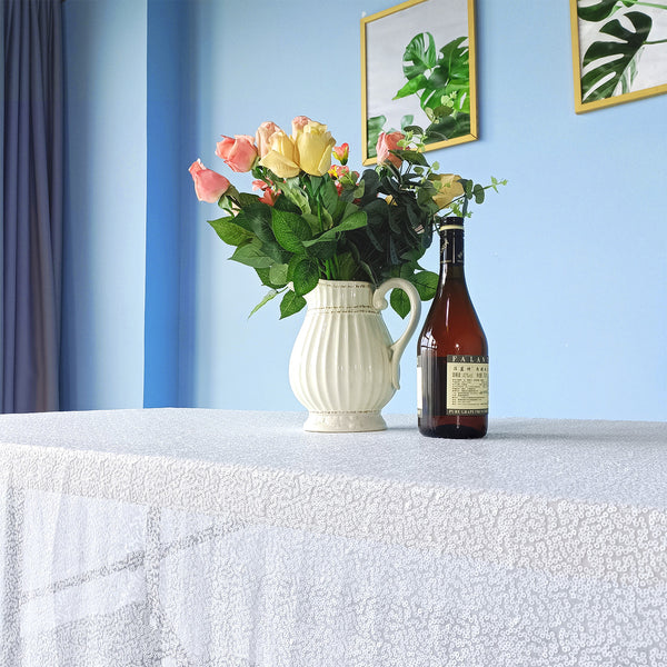 Multi Color Rectangle Sequin Sparkly Tablecloth