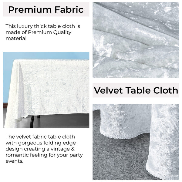 Multi Color Square Crushed Velvet Tablecloth