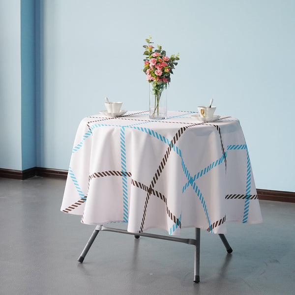 Multi Color Round Waterproof Polyester Tablecloth