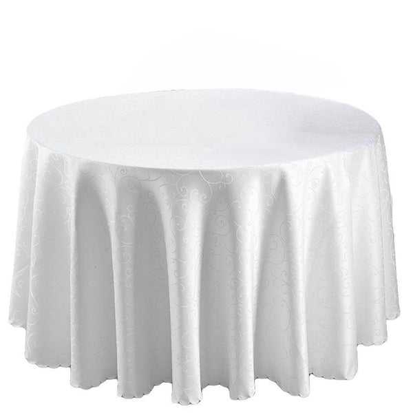 Multi Color Round Damask Polyester Tablecloth