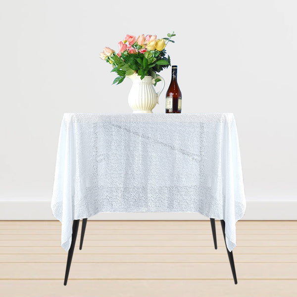 Multi Color Square Sequin Sparkly Tablecloth