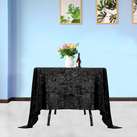 Multi Color Square Crushed Velvet Tablecloth